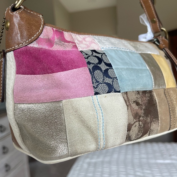 Vintage COACH Patchwork Mini Y2K Shoulder Purse - Picture 9 of 13